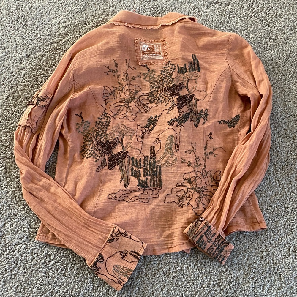 Button up orange vintage shirt